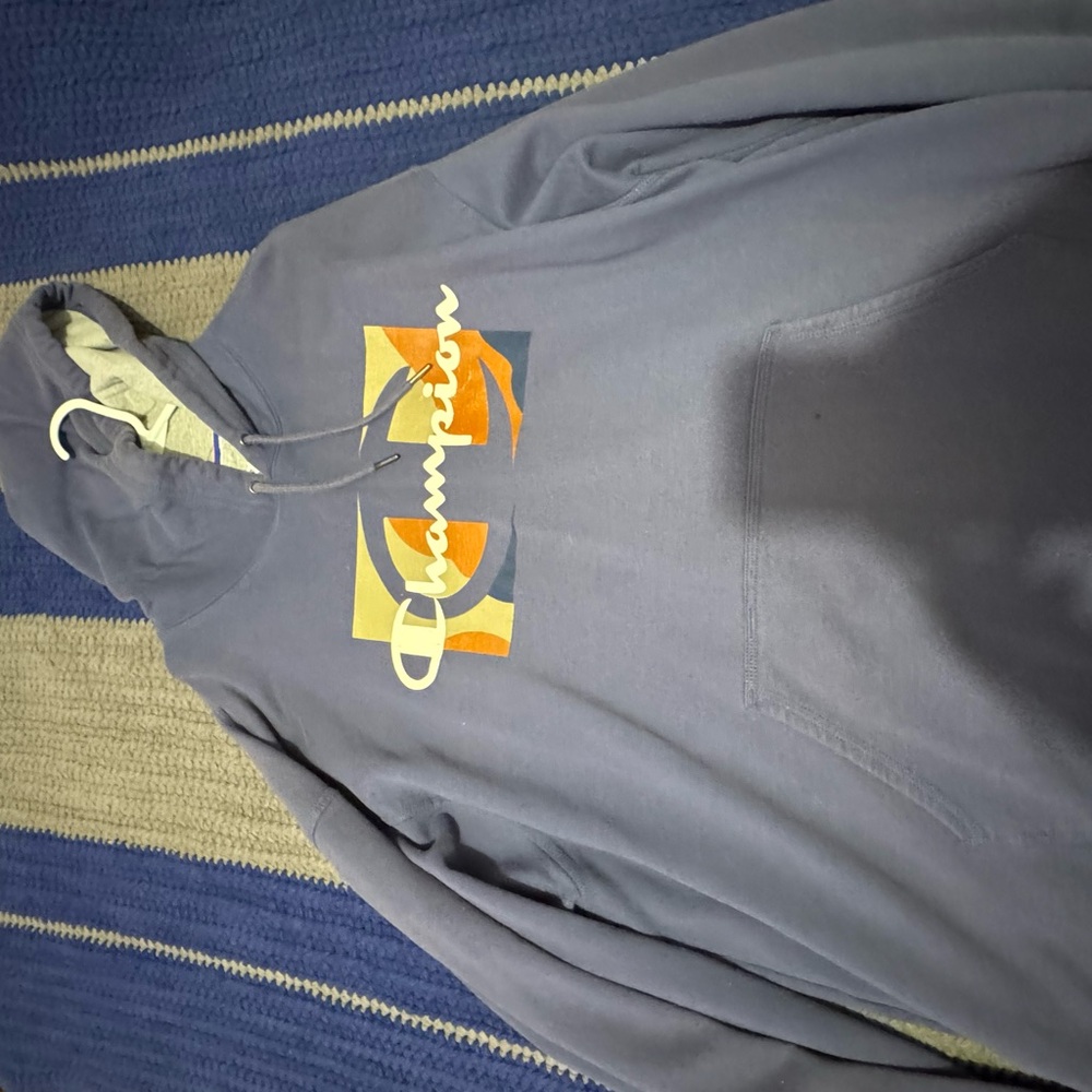 Champion Hoodie in Blue with Multicolor Logo
